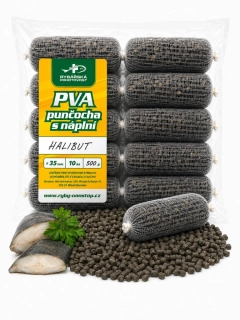 PVA punčocha s náplní Halibut 35 mm – 10 ks / 500 g